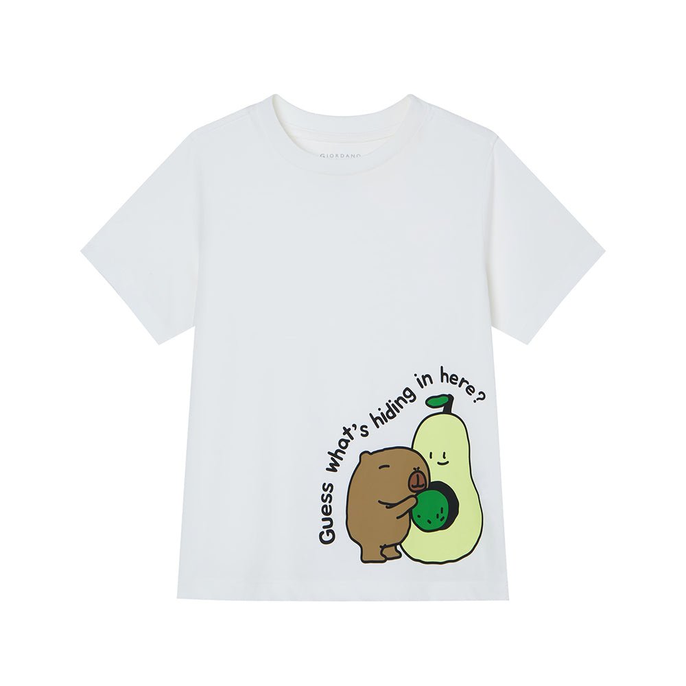 Giordano Kid's Regular Fit Cotton Crew Neck Graphic Print Tee - first_variant_option_2 Premium Print Tee for Giordano