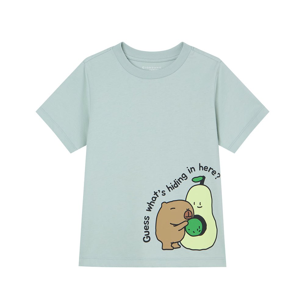 Giordano Kid's Regular Fit Cotton Crew Neck Graphic Print Tee - first_variant_option_2 Premium Print Tee for Giordano