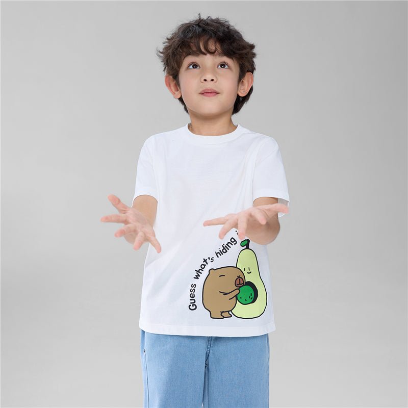 Giordano Kid's Regular Fit Cotton Crew Neck Graphic Print Tee - first_variant_option_2 Premium Print Tee for Giordano