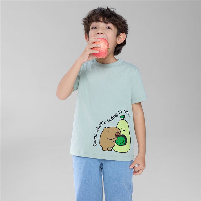 Giordano Kid's Regular Fit Cotton Crew Neck Graphic Print Tee - first_variant_option_2 Premium Print Tee for Giordano