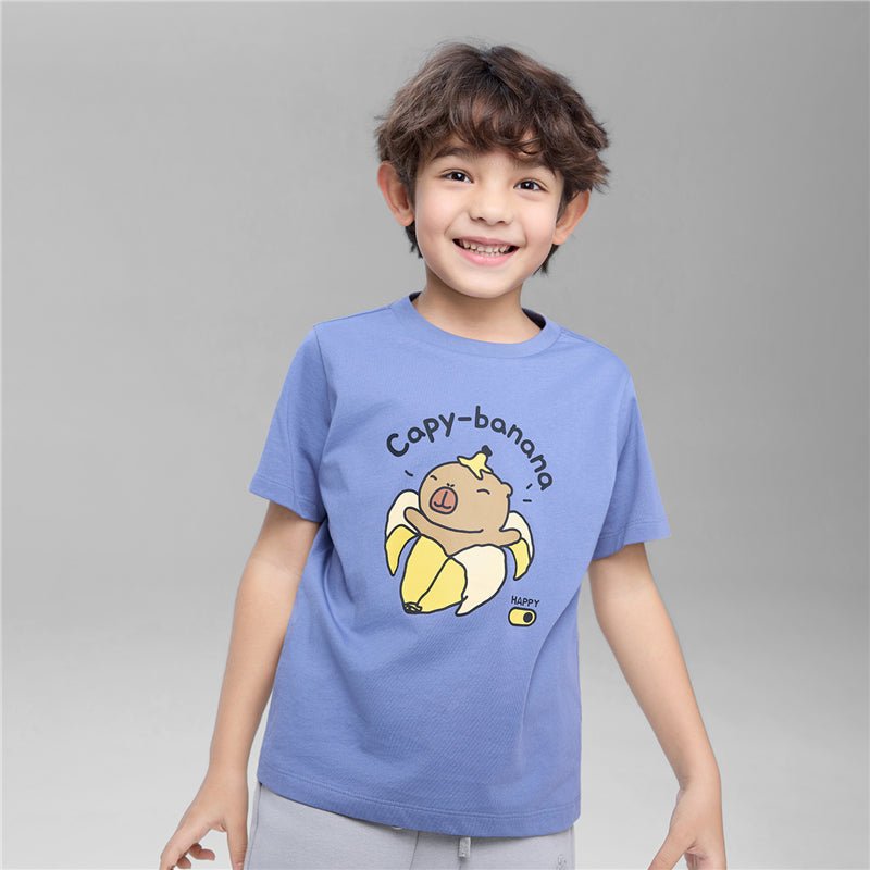 Kids’ Regular Fit Cotton Crew Neck Graphic Print Tee 4 Y - Shop Giordano