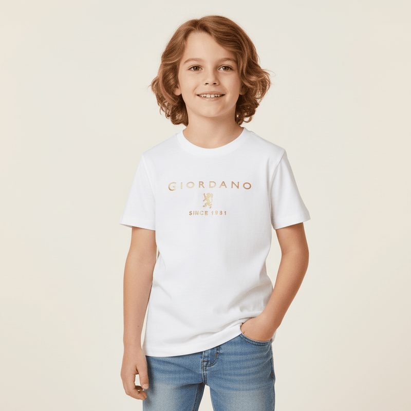Giordano Kid's Regular Fit Cotton Crew Neck Printed Tee - first_variant_option_2 Premium Print Tee for Giordano