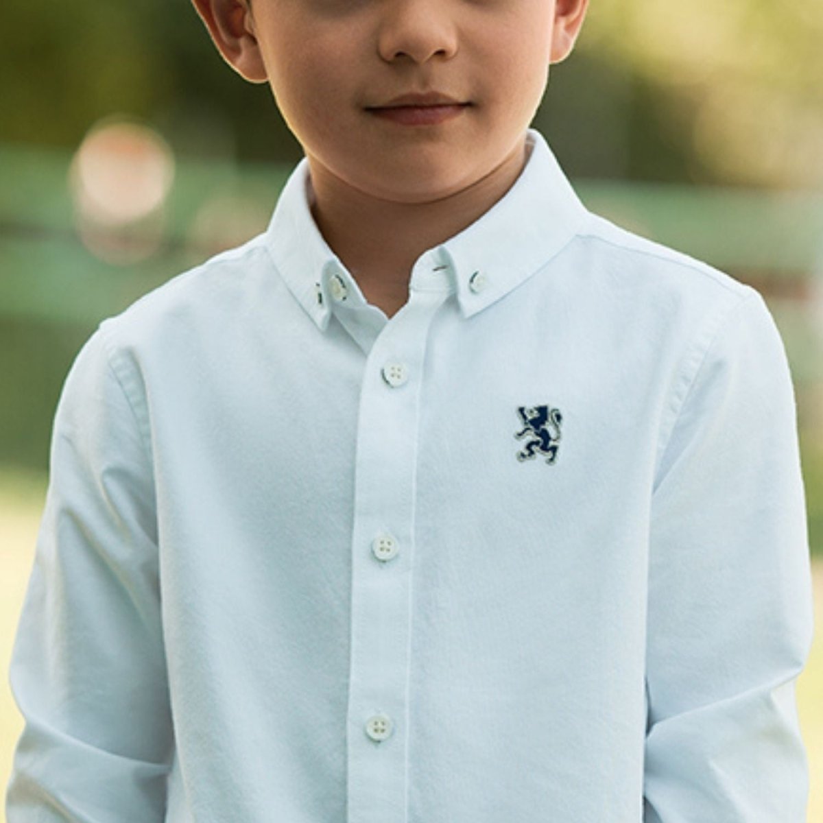 Kids' Regular Fit Cotton Oxford Long Sleeve Shirt - Giordano