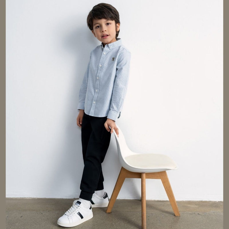 Kids' Regular Fit Cotton Oxford Long Sleeve Shirt 4 Y - Shop Giordano