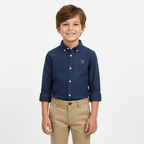 Kids' Regular Fit Cotton Oxford Long Sleeve Shirt 4 Y - Shop Giordano