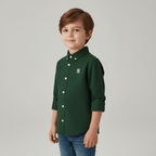 Kids' Regular Fit Cotton Oxford Long Sleeve Shirt 4 Y - Shop Giordano