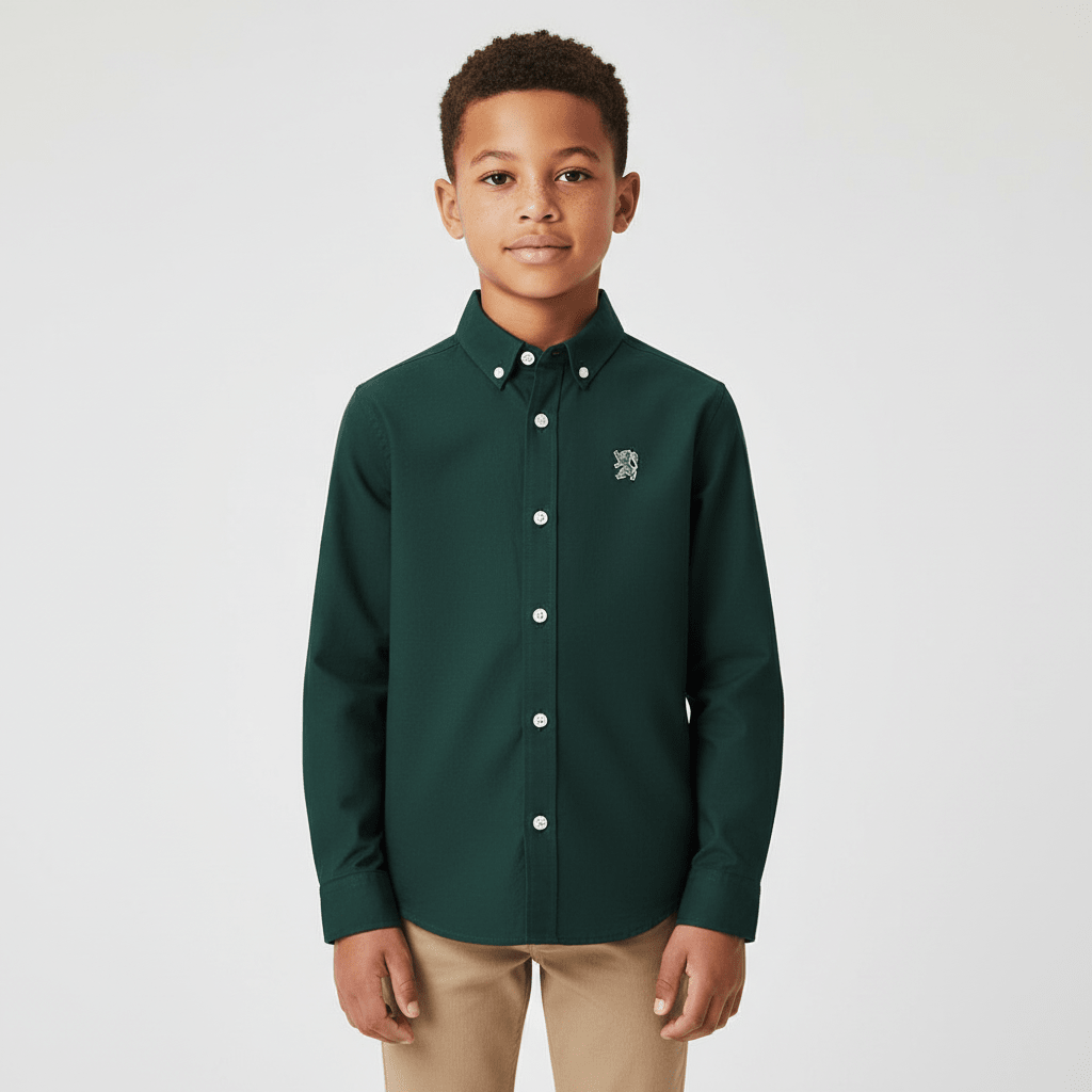 Giordano Kid's Regular Fit Cotton Oxford Long Sleeve Shirt - first_variant_option_2 Premium Shirts for Giordano