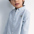 Kids' Regular Fit Cotton Oxford Long Sleeve Shirt 4 Y - Shop Giordano