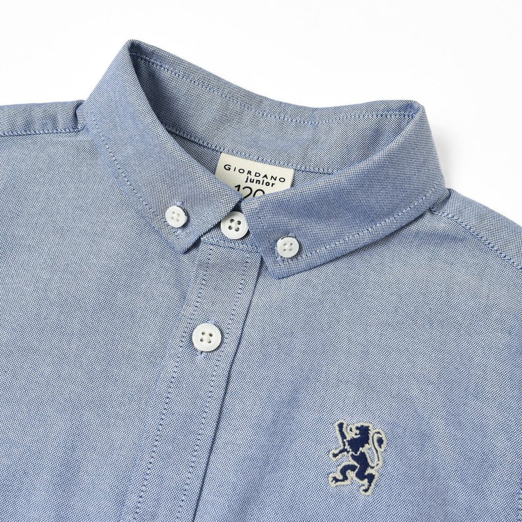 Kids' Regular Fit Cotton Oxford Long Sleeve Shirt 4 Y - Shop Giordano