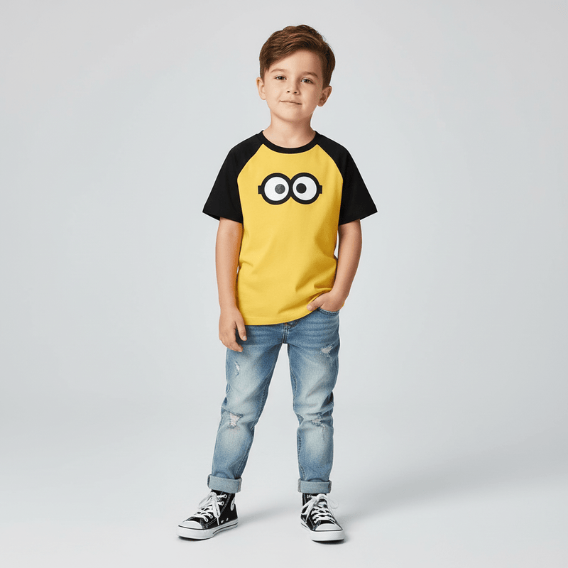 Giordano Kid's' Regular Fit Sorona Jersey Crew Neck Print Tee| Minion Collection - Premium Print Tee