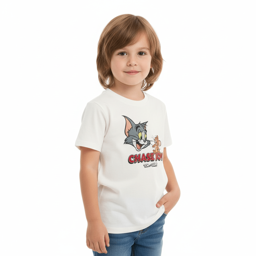 Kids' Regular Fit Tom & Jerry Graphic Print Tee 4 Y - Shop Giordano