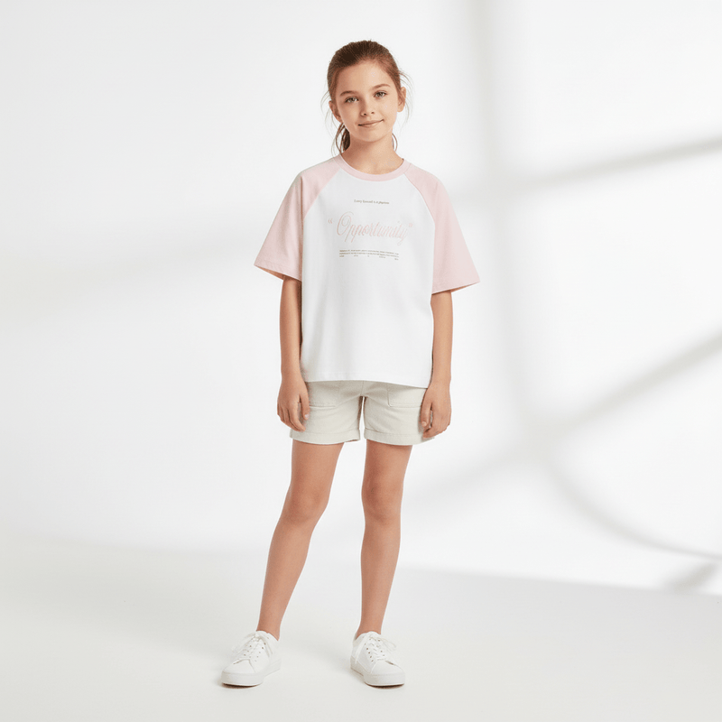 Giordano Kid's' Relaxed Fit Cotton-Blend Crew Neck Printed Tee - Premium Tee