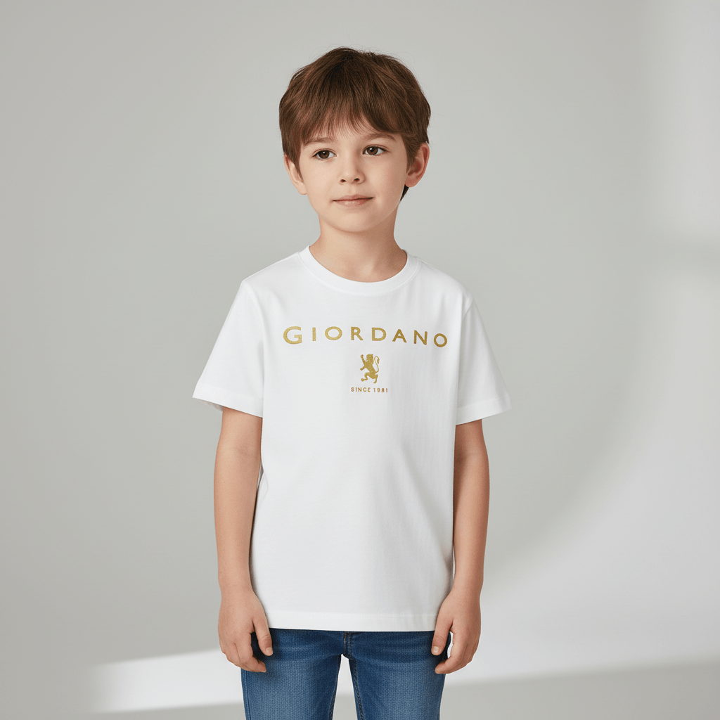 Kids’ Signature Printed Crew Neck Cotton Jersey Tee 4 Y - Shop Giordano