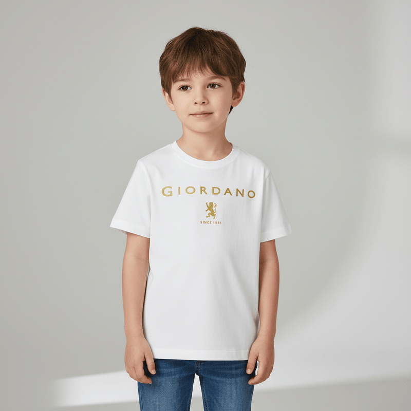 Kids’ Signature Printed Crew Neck Cotton Jersey Tee 4 Y - Shop Giordano