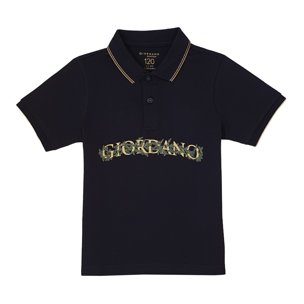 Giordano Kids Slim Fit Cotton Lycra Embroidered Bold Polo - Premium Polo