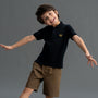 Giordano Kids Slim Fit Cotton Lycra Embroidered Bold Polo - Premium Polo