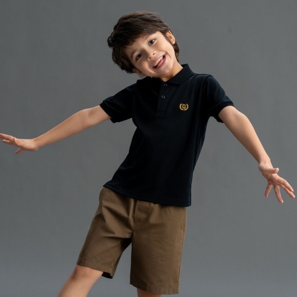 Kids Slim Fit Cotton Lycra Embroidered Bold Polo 4 Y - Shop Giordano