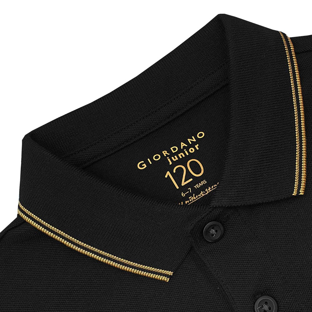 Giordano Kids Slim Fit Cotton Lycra Embroidered Bold Polo - Premium Polo
