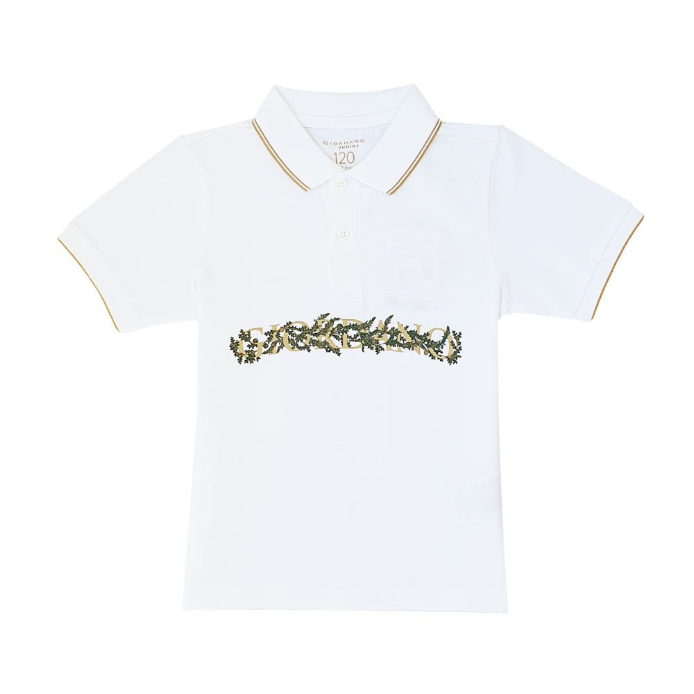 Giordano Kids Slim Fit Cotton Lycra Embroidered Bold Polo - Premium Polo