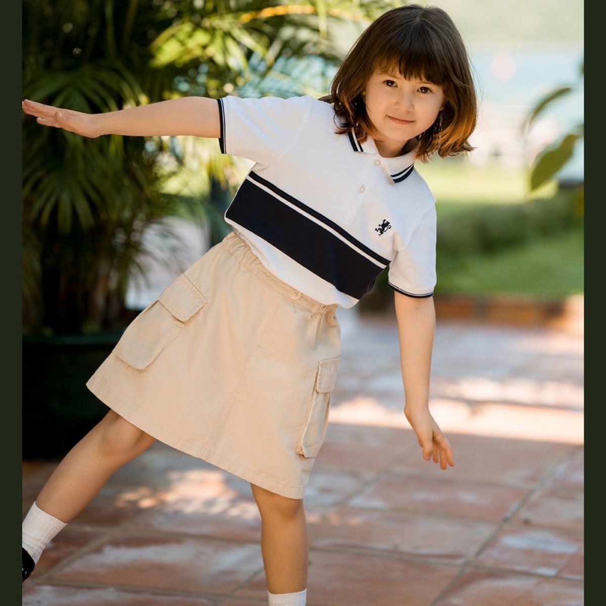 Kids’ Slim Fit Cotton - Lycra Piqué Polo With Embroidered Logo - Giordano