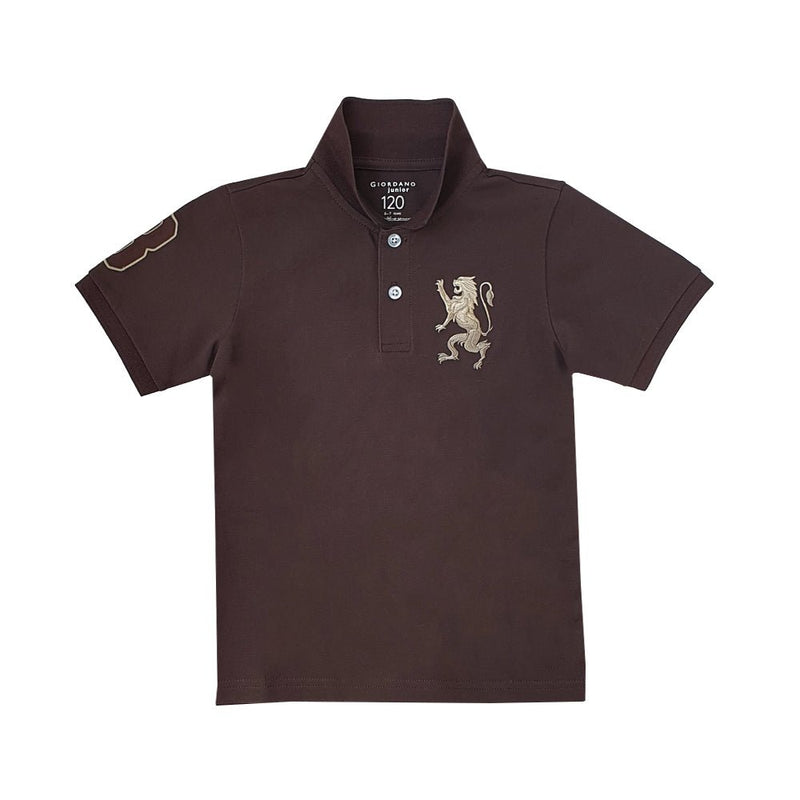 Kids’ Slim Fit Lion Embroidered Cotton Polo 4 Y - Shop Giordano