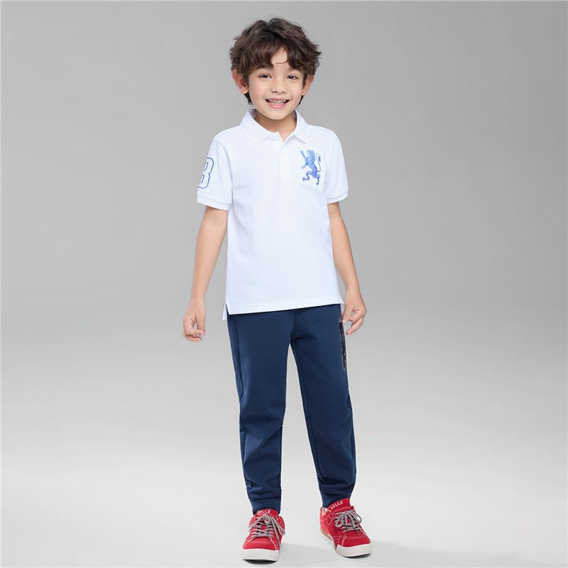 Kids’ Slim Fit Lion Embroidered Cotton Polo 4 Y - Shop Giordano