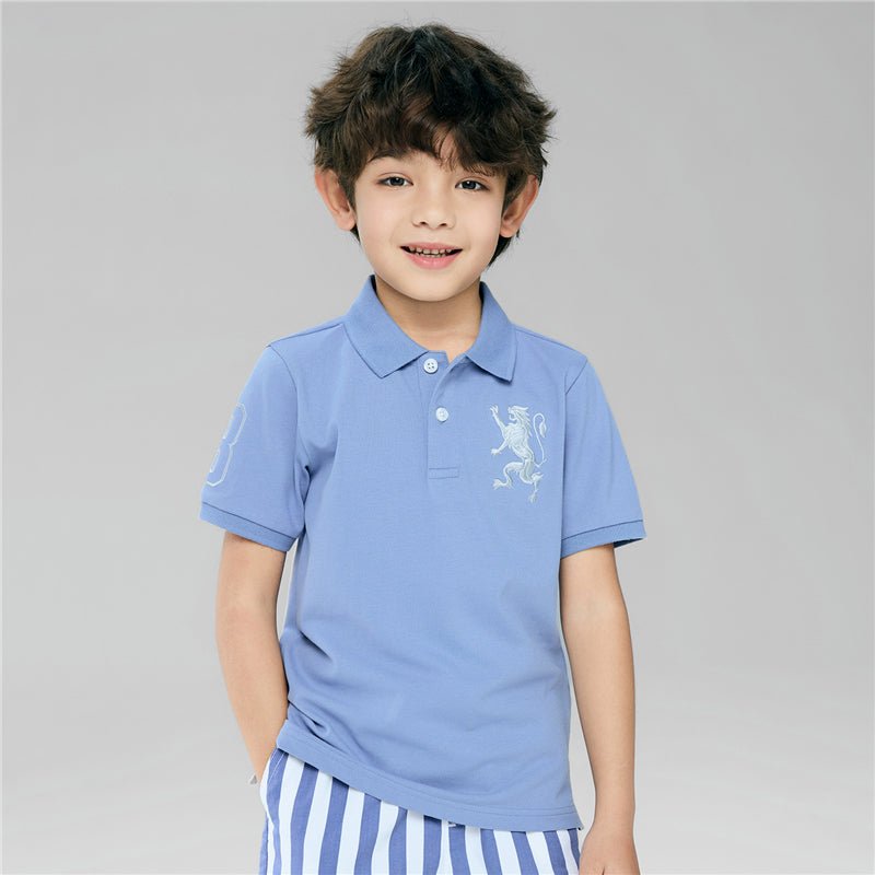 Kids’ Slim Fit Lion Embroidered Cotton Polo 4 Y - Shop Giordano