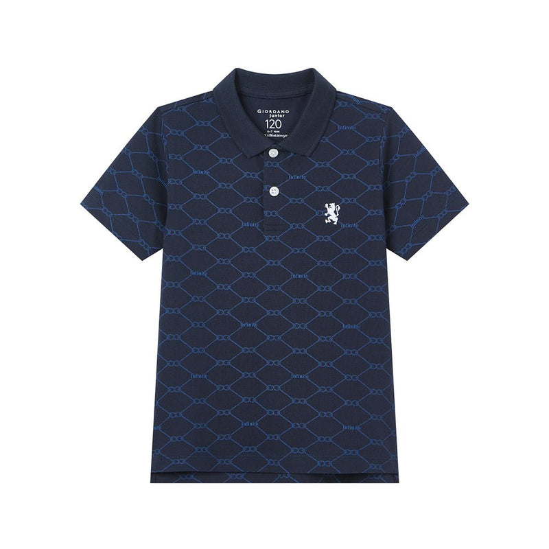 Giordano Kid's' Slim Pique Polo With Pattern Print & Embroidery - first_variant_option_2 Premium Polo for Giordano