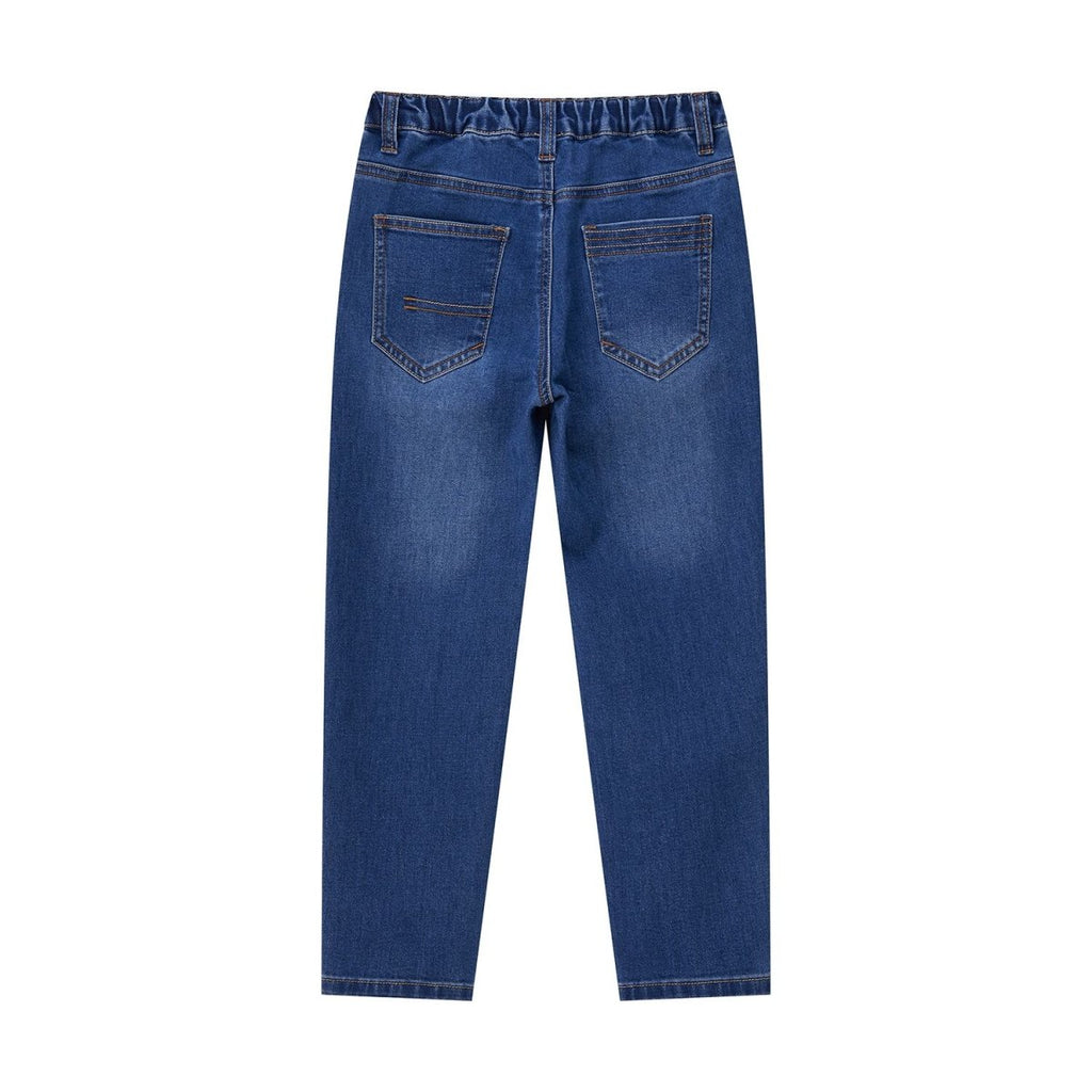 Kids' Stretch Denim Jeans: Regular Tapered Fit, Elastic Waist 4 Y - Shop Giordano