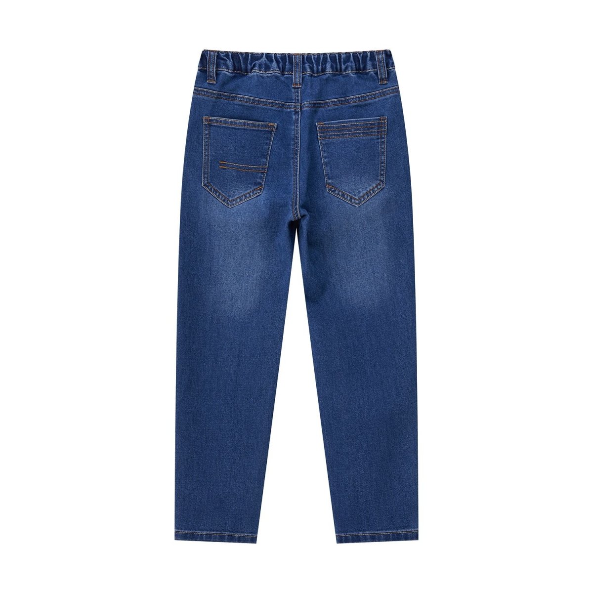 Kids' Stretch Denim Jeans: Regular Tapered Fit, Elastic Waist - Giordano