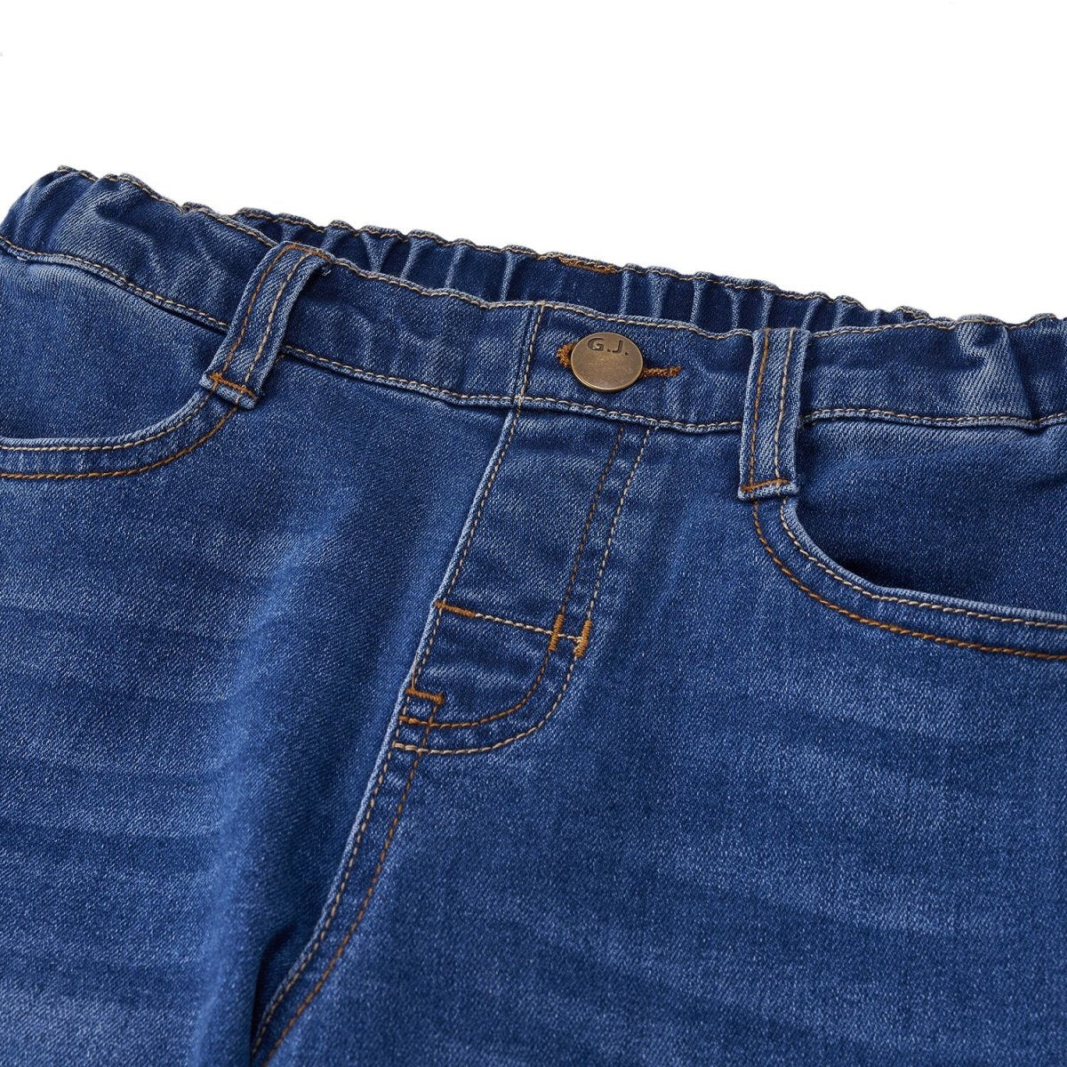 Kids' Stretch Denim Jeans: Regular Tapered Fit, Elastic Waist - Giordano