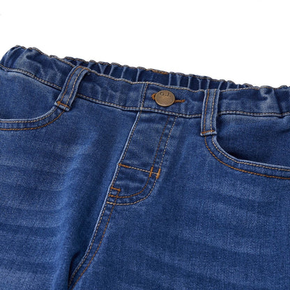 Kids' Stretch Denim Jeans: Regular Tapered Fit, Elastic Waist - Giordano