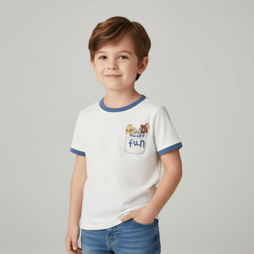 Kids' Tom & Jerry "Pocket Full Of Fun" Graphic Print Tee 4 Y - Shop Giordano