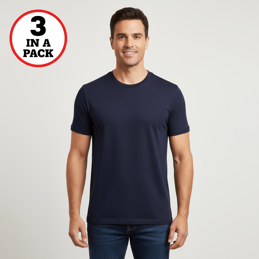 Men's 3 - Pack Cotton Crew Neck Inner wear Tee S - Shop Giordano