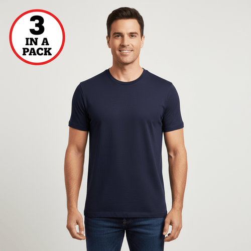 Men's 3 - Pack Cotton Crew Neck Inner wear Tee S - Shop Giordano