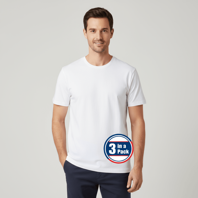 Men's 3 - Pack Cotton Crew Neck Inner wear Tee S - Shop Giordano