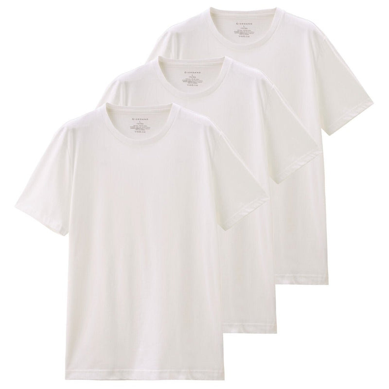 Men's 3 - Pack Cotton Crew Neck Tee S - Shop Giordano