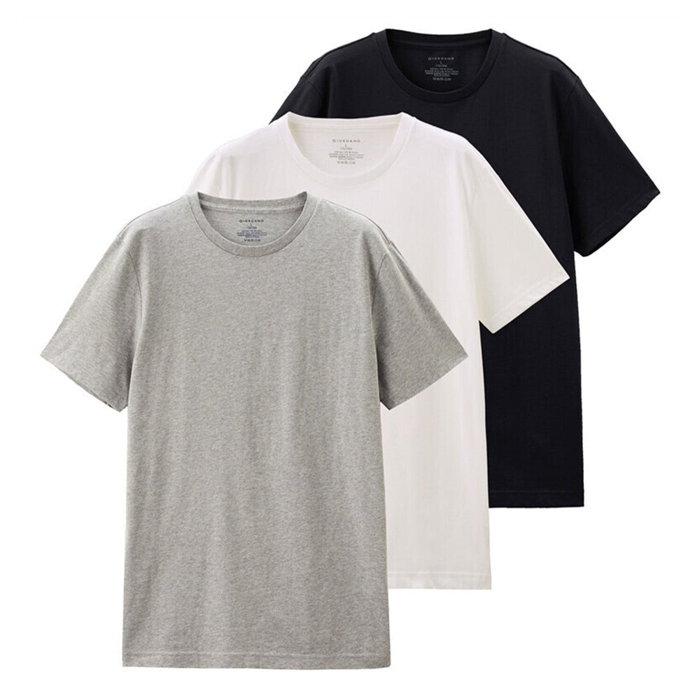 Men's 3 - Pack Cotton Crew Neck T-Shirts - Giordano