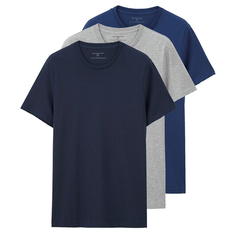 Men's 3 - Pack Cotton Crew Neck Tee S - Shop Giordano