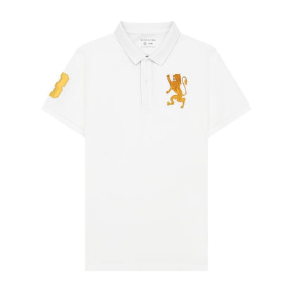 Men's 3D Lion Polo: Slim Fit, Bold Embroidery, Premium Pique - Giordano