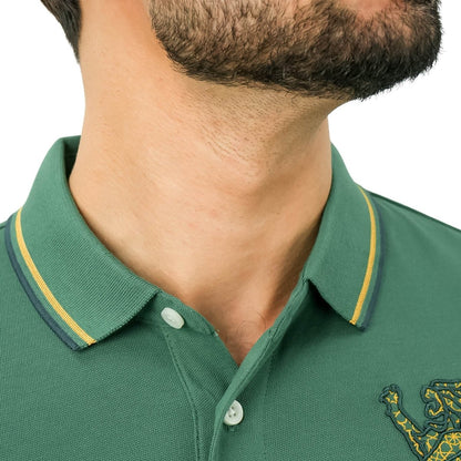 Men's 3D Lion Polo: Slim Fit, Bold Embroidery, Premium Pique - Giordano
