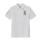 Men's 3D Lion Polo: Slim Fit, Bold Embroidery, Premium Pique S - Shop Giordano