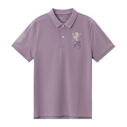 Men's 3D Lion Polo: Slim Fit, Bold Embroidery, Premium Pique - Giordano