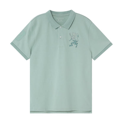 Men's 3D Lion Polo: Slim Fit, Bold Embroidery, Premium Pique - Giordano