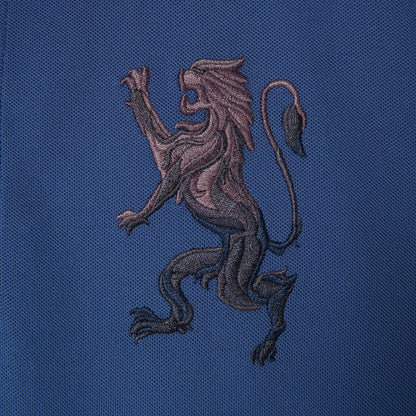 Men's 3D Lion Polo: Slim Fit, Bold Embroidery, Premium Pique - Giordano