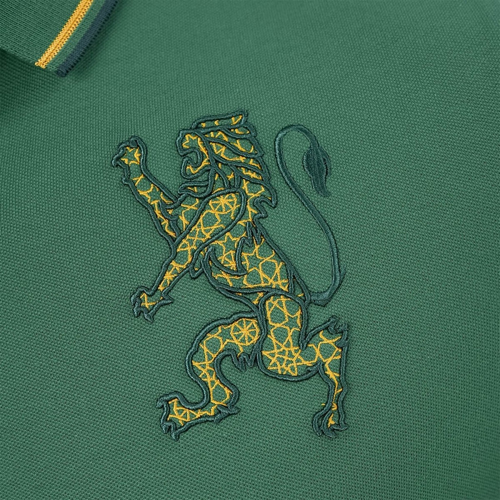 Men's 3D Lion Polo: Slim Fit, Bold Embroidery, Premium Pique S - Shop Giordano