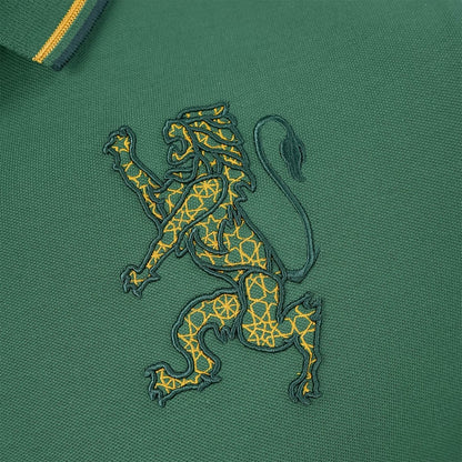 Men's 3D Lion Polo: Slim Fit, Bold Embroidery, Premium Pique - Giordano