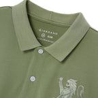 Men's 3D Lion Polo: Slim Fit, Bold Embroidery, Premium Pique S - Shop Giordano