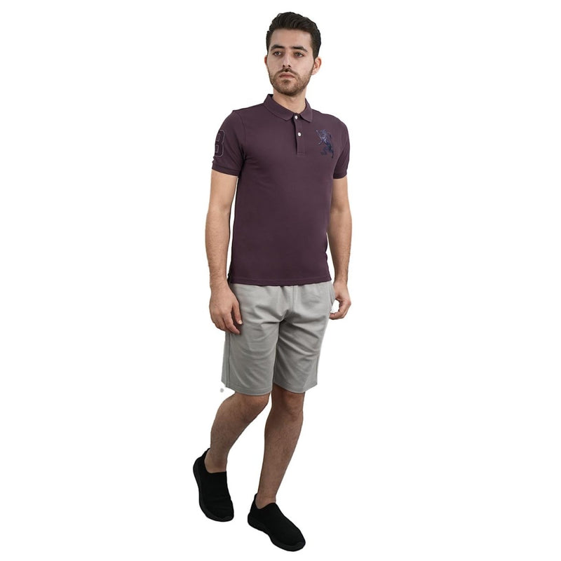 Men's 3D Lion Polo: Slim Fit, Bold Embroidery, Premium Pique S - Shop Giordano