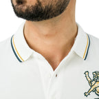 Men's 3D Lion Polo: Slim Fit, Bold Embroidery, Premium Pique S - Shop Giordano